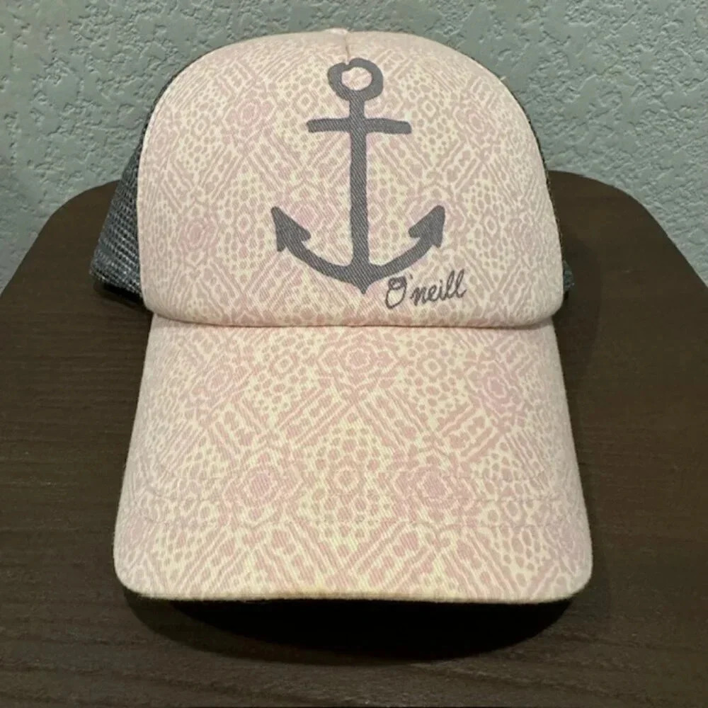 O'Neill Women's Pink & Grey Nautical Hat, Adjustable
